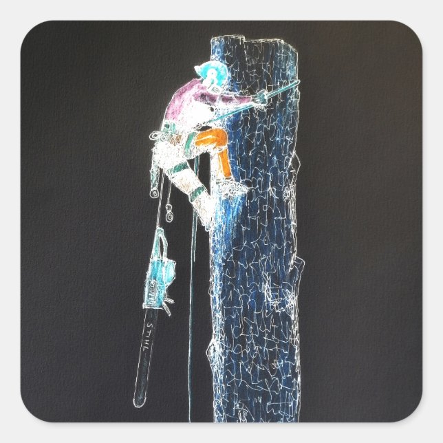Electric  Tree Surgeon Arborist chainsaw Square Sticker (Front)