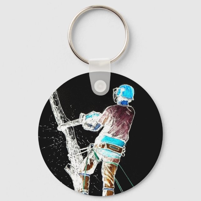 Electric Tree Surgeon Arborist christmas present Key Ring (Front)