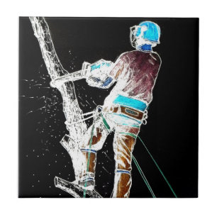 Electric Tree Surgeon Arborist christmas present Tile