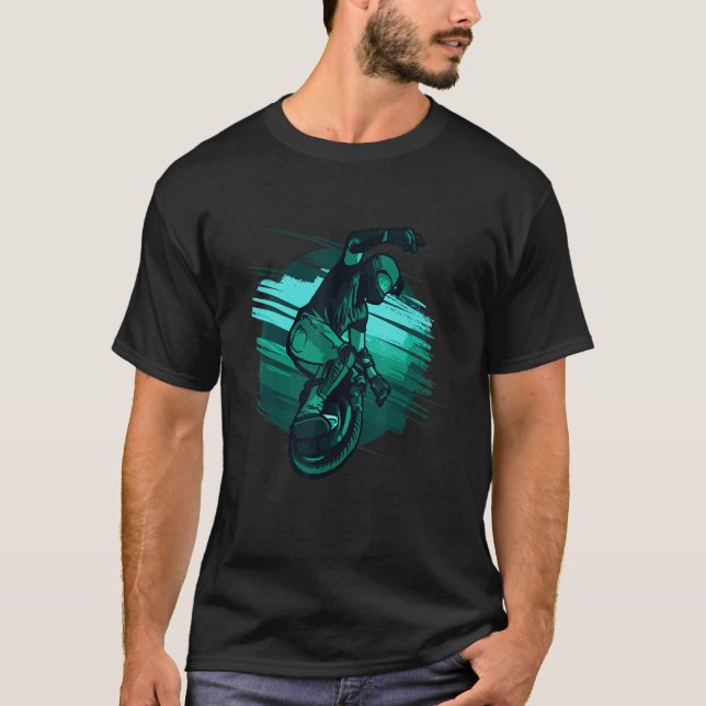 Electric Unicycle Stunts T-Shirt (Front)