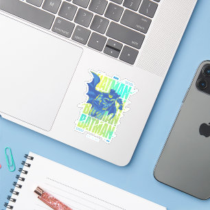 Electric Up Batman Running Through Typography