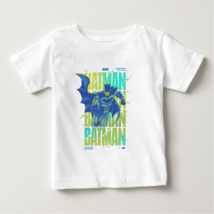 Electric Up Batman Running Through Typography Baby T-Shirt