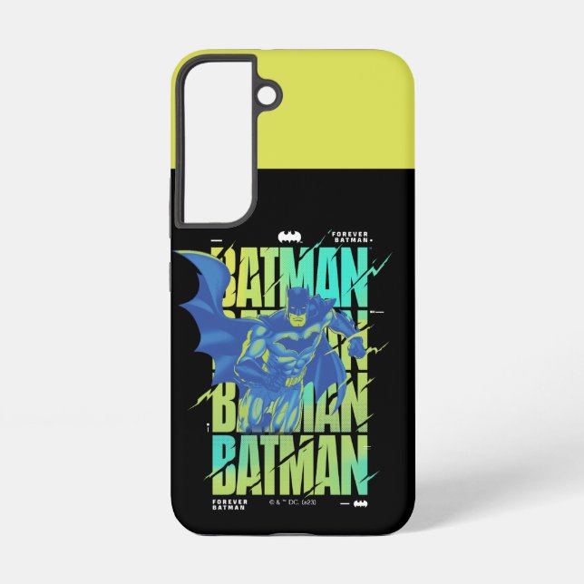 Electric Up Batman Running Through Typography Samsung Galaxy S22 Case (Back)
