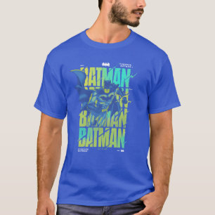 Electric Up Batman Running Through Typography T-Shirt