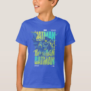 Electric Up Batman Running Through Typography T-Shirt