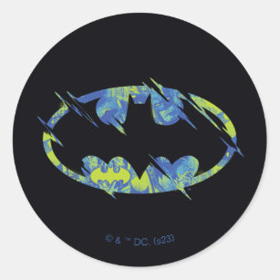 Electric Up Batman Symbol Classic Round Sticker