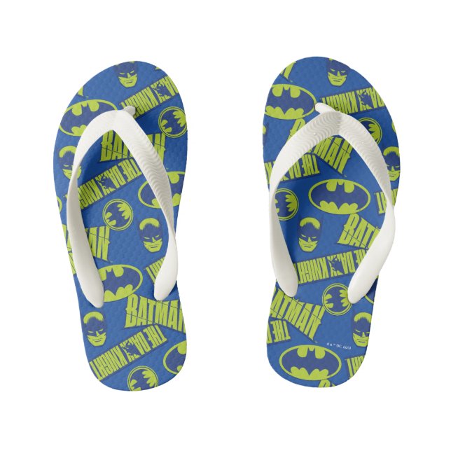 Electric Up Batman - The Dark Knight Pattern Kid's Thongs (Footbed)