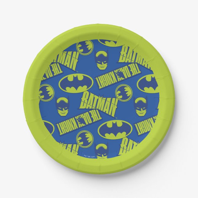 Electric Up Batman - The Dark Knight Pattern Paper Plate (Front)