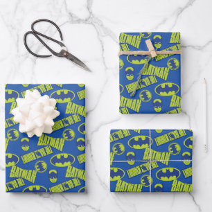 Electric Up Batman - The Dark Knight Pattern Wrapping Paper Sheet