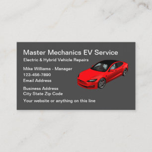 Electric Vehicle Automotive Repair Services Business Card