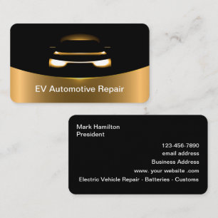 Electric Vehicle Repair Service Business Card