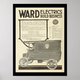 Electric Vehicles Motor Cars Vintage Print Truck
