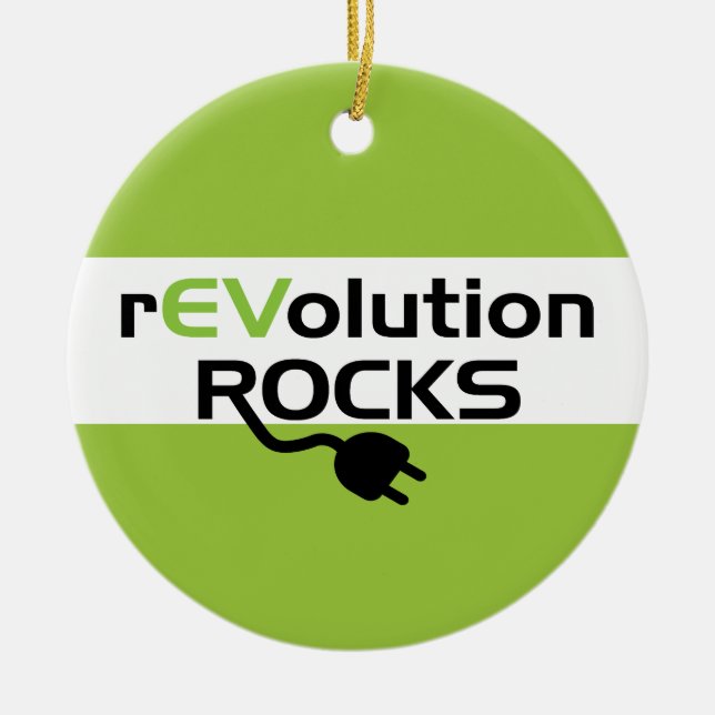 Electric Vehicles Rocks - EV Ceramic Tree Decoration (Front)