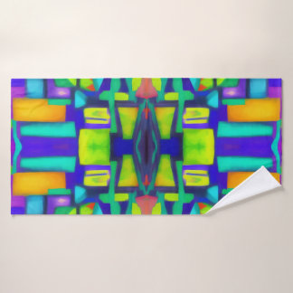 Electric Vibes Dreams Stylish Vintage Abstract Art Bath Towel
