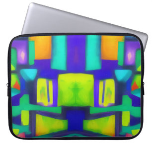Electric Vibes Dreams Stylish Vintage Abstract Art Laptop Sleeve