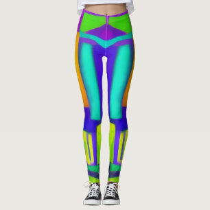 Electric Vibes Dreams Stylish Vintage Abstract Art Leggings