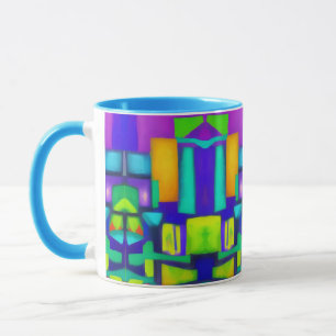 Electric Vibes Dreams Stylish Vintage Abstract Art Mug