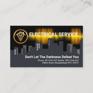 Electric Wave Powers Building Silhouette Business Card