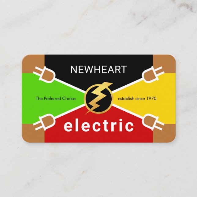 Electric Wire Colours Plug Connection Business Card (Front)