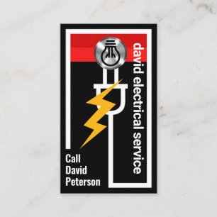 Electric Wiring Circuit Powers Bulb Business Card
