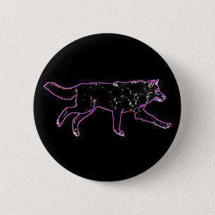 Electric Wolf 6 Cm Round Badge