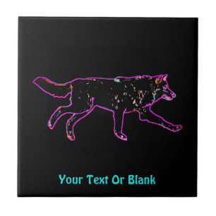 Electric Wolf Ceramic Tile
