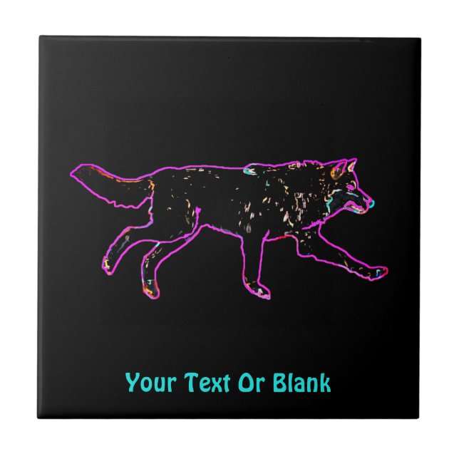 Electric Wolf Ceramic Tile (Front)
