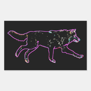 Electric Wolf Rectangular Sticker