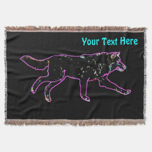 Electric Wolf Throw Blanket