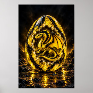 Electric Yellow Dragon Egg Poster