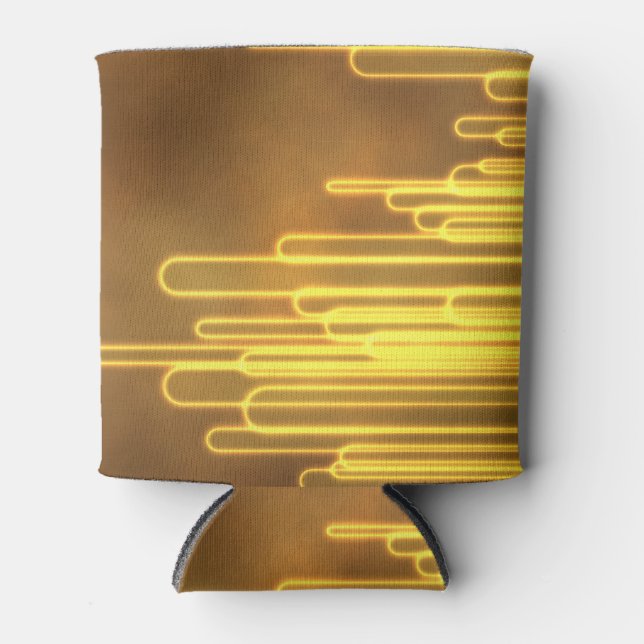Electric yellow loops on a can cooler (Front)