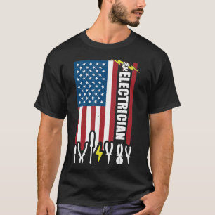 Electrical American Flag Patriotic Electrician Ele T-Shirt