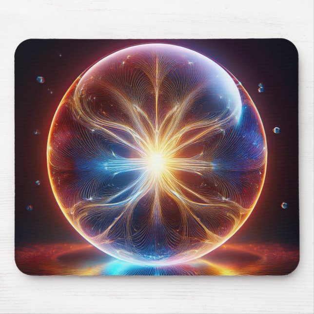 Electrical Arcs Inside Transparent Glass Globe Mouse Pad (Front)