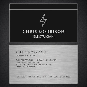 Electrical Business Electrician Metallic Card