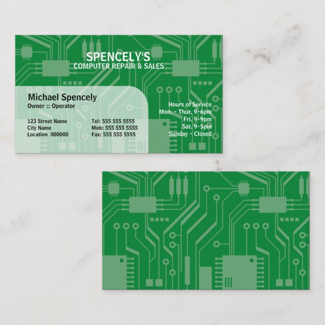 Electrical Circuit Board Business Card (Front/Back)