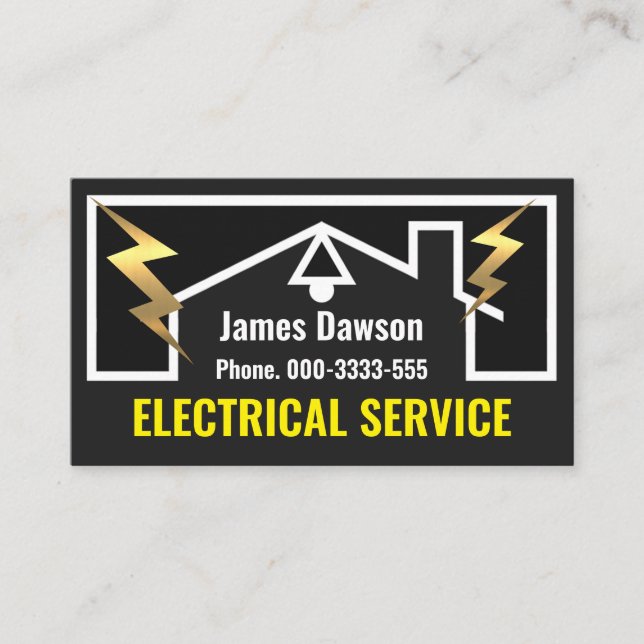 Electrical Circuit Wiring Home Frame Business Card (Front)