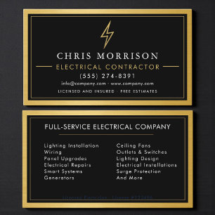 Electrical Contractor Electrician Metal Business Card
