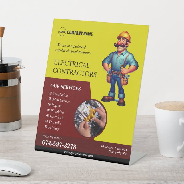 Electrical Contractors  Pedestal Sign (In SItu)