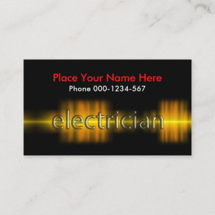 Electrical Current Powers Electrician Business Card