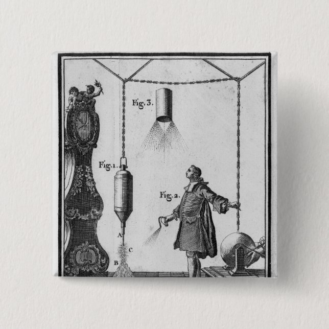 Electrical discharge of bodies 15 cm square badge (Front)