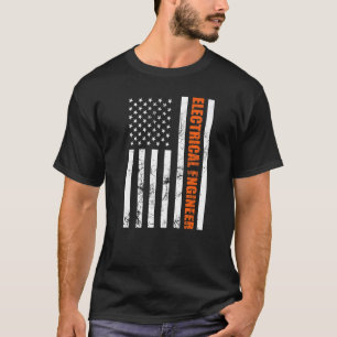 Electrical Engineer American Vertical Flag USA T-Shirt