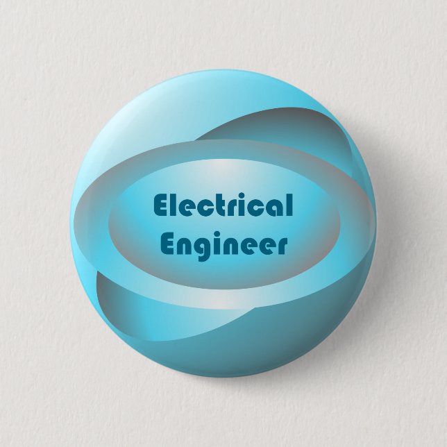 Electrical Engineer Blue 6 Cm Round Badge (Front)