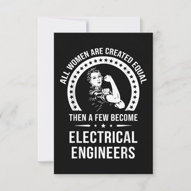 Electrical Engineer For Women Are Created Equal RSVP Card (Front)