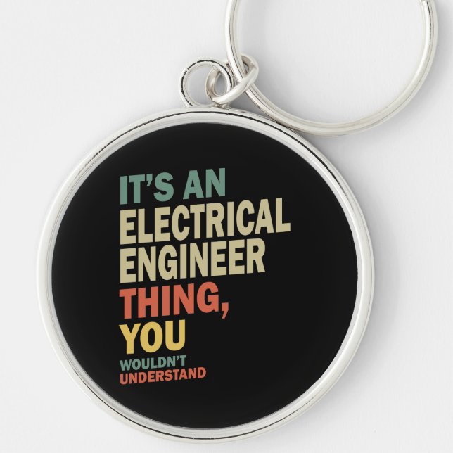 Electrical Engineer Job Title Gift Key Ring (Front)