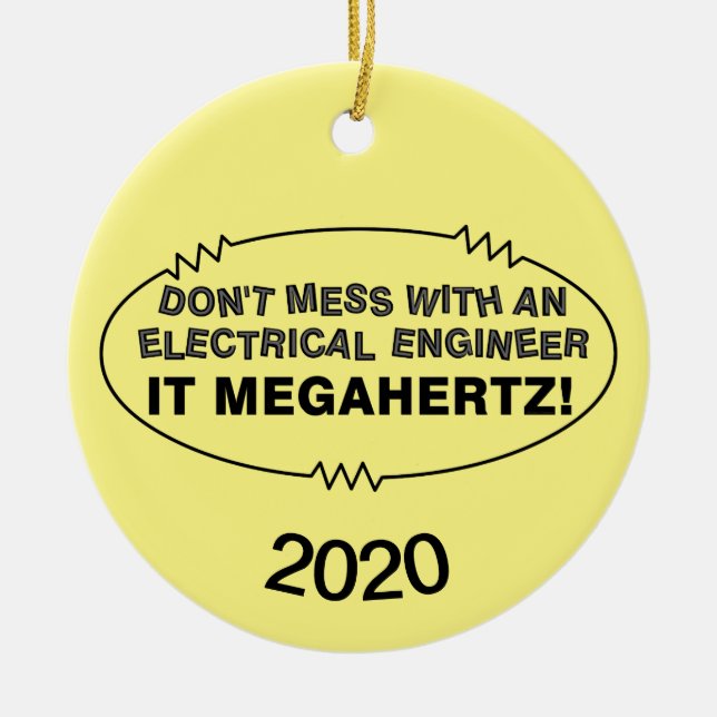 Electrical Engineer Megahertz Oval Ceramic Ornament (Front)