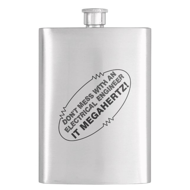 Electrical Engineer Megahertz Oval Hip Flask (Front)