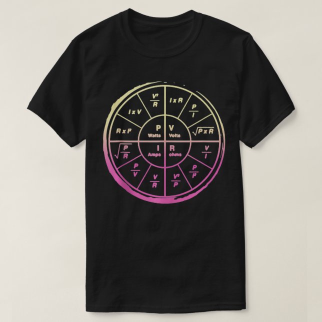 Electrical Engineer Ohms Law Wheel Electrician Tec T-Shirt (Design Front)