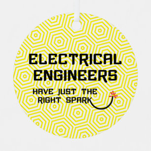 Electrical Engineer Right Spark Metal Tree Decoration