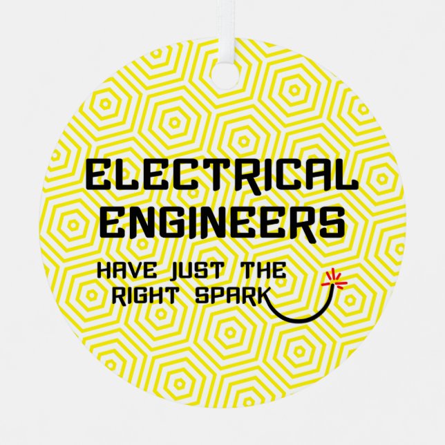 Electrical Engineer Right Spark Metal Tree Decoration (Front)