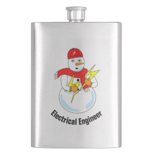 Electrical Engineer Snowman Hip Flask